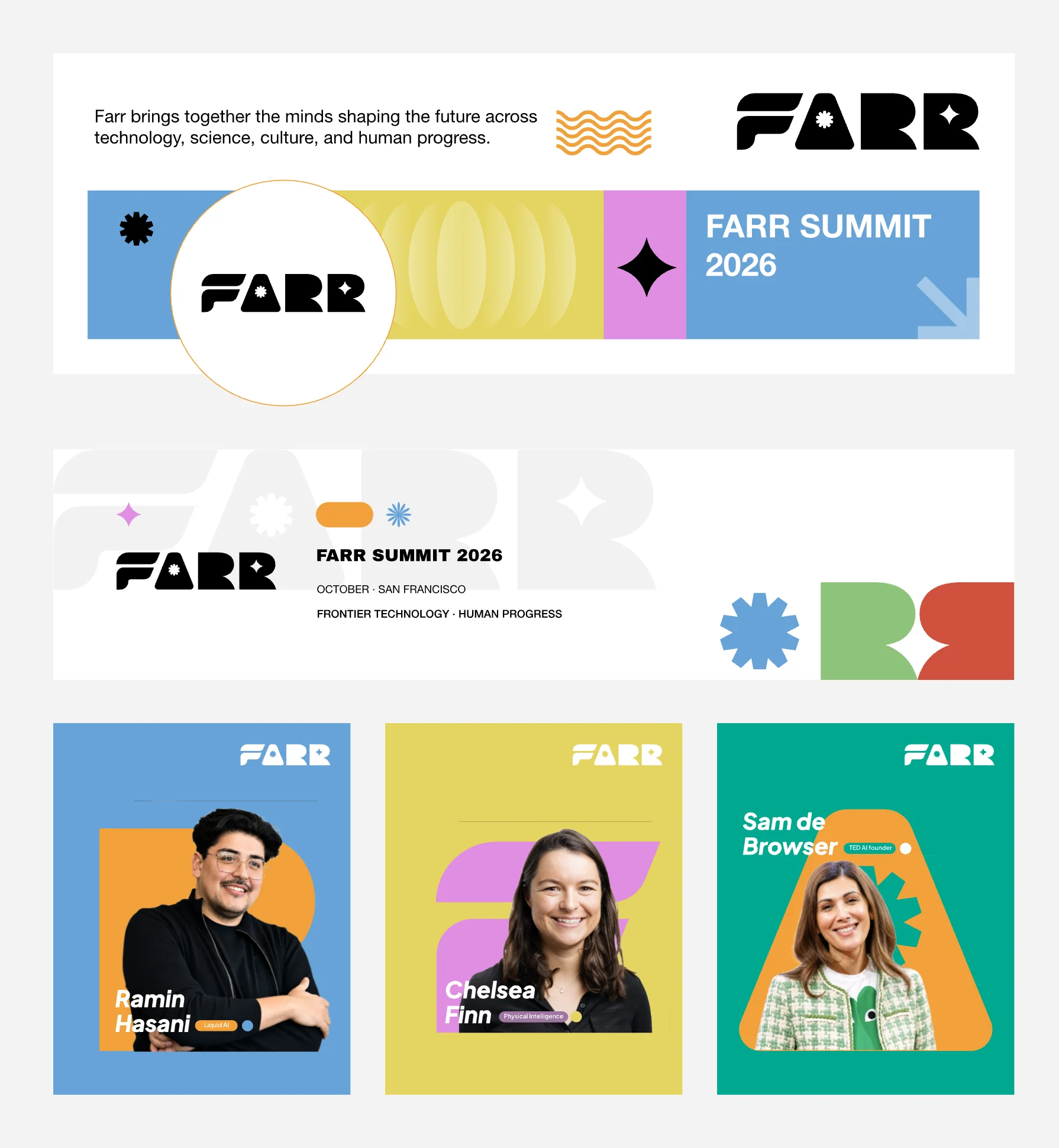 Banners, lock-ups and speaker cards from the brand guideline